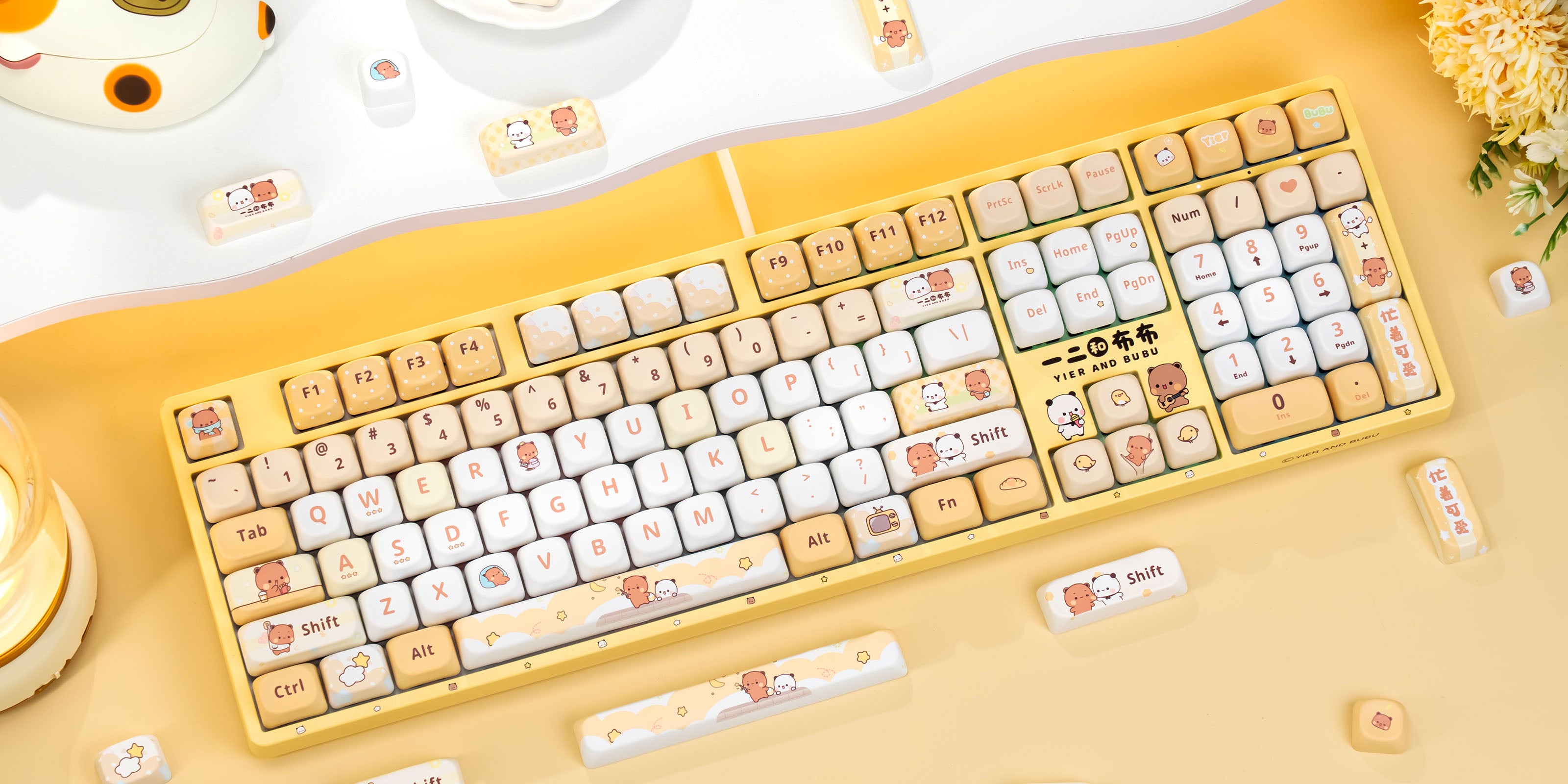 Akko Dudu and Bubu 5108B Plus Yellow Full Size Keyboard