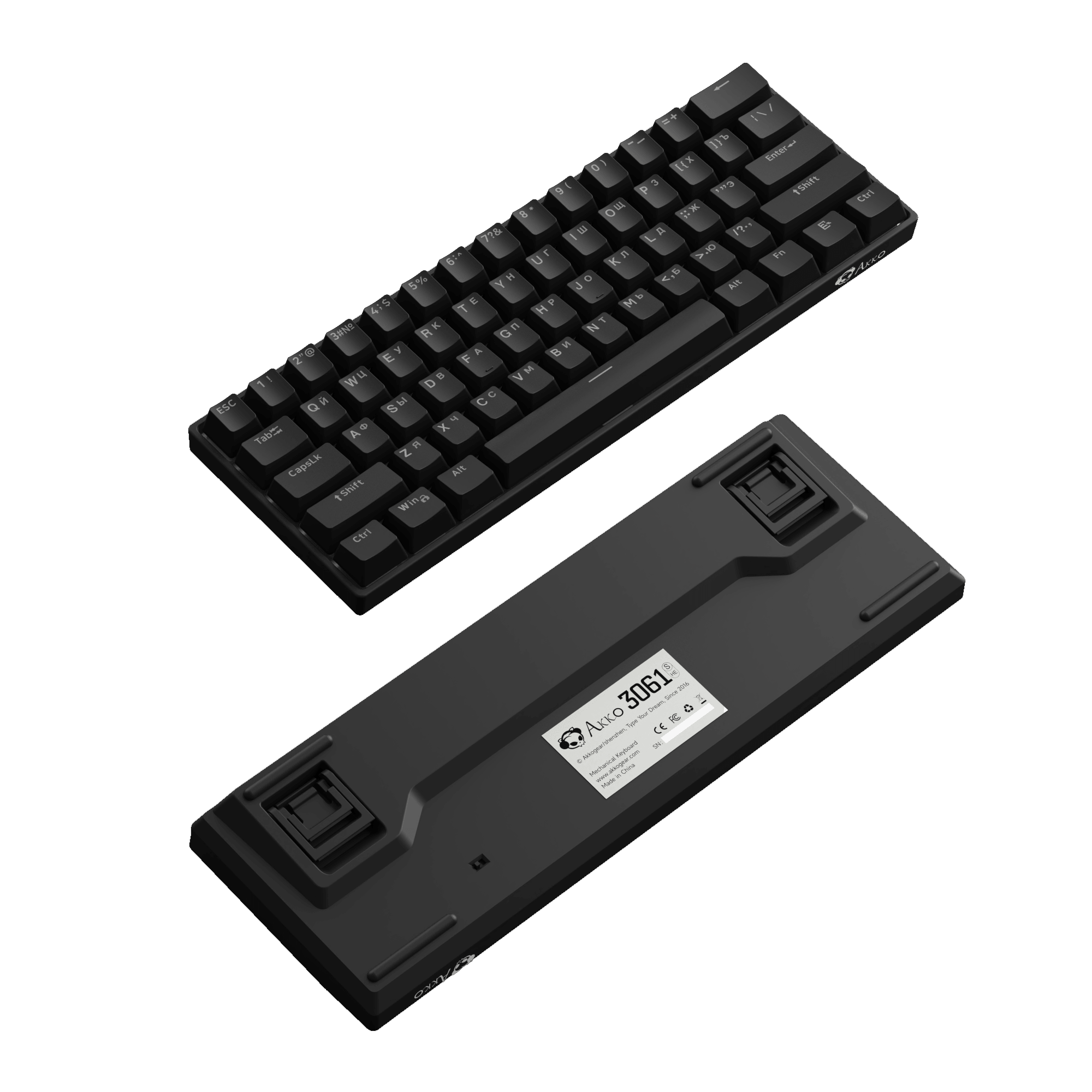 Akko 3061S HE Cyrillic Keyboard Series Back Side Detail