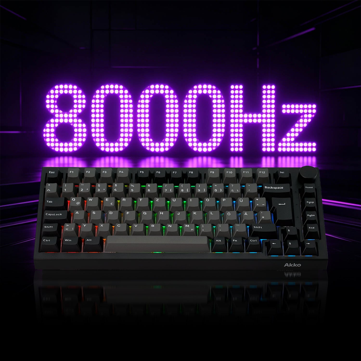 Akko Black Transparent 5075 V5 HE ISO FR Magnetic Keyboard 8000Hz Polling Rate