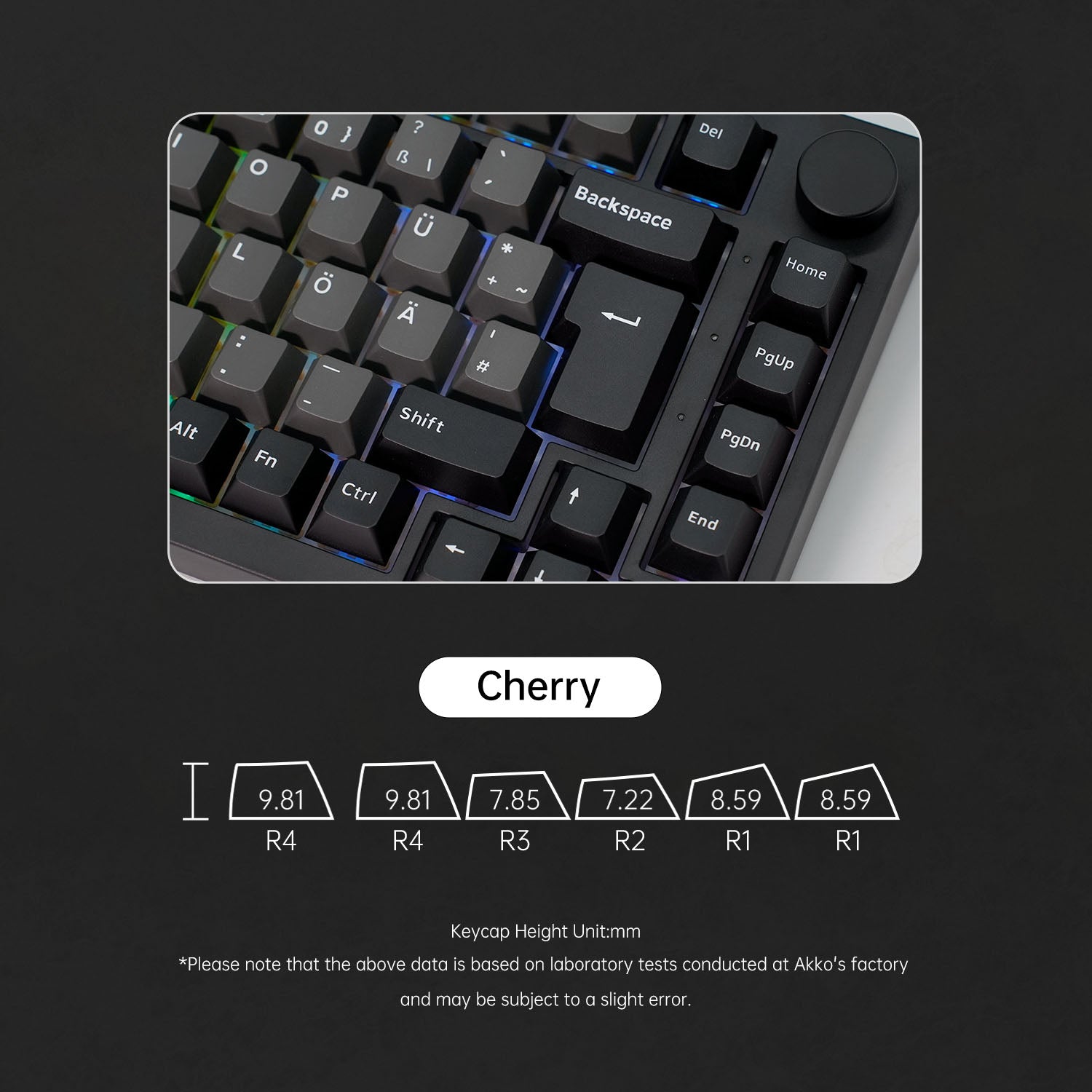 Akko Black & Silver 5075 V5 ISO Mechanical Keyboard Cherry Keycaps