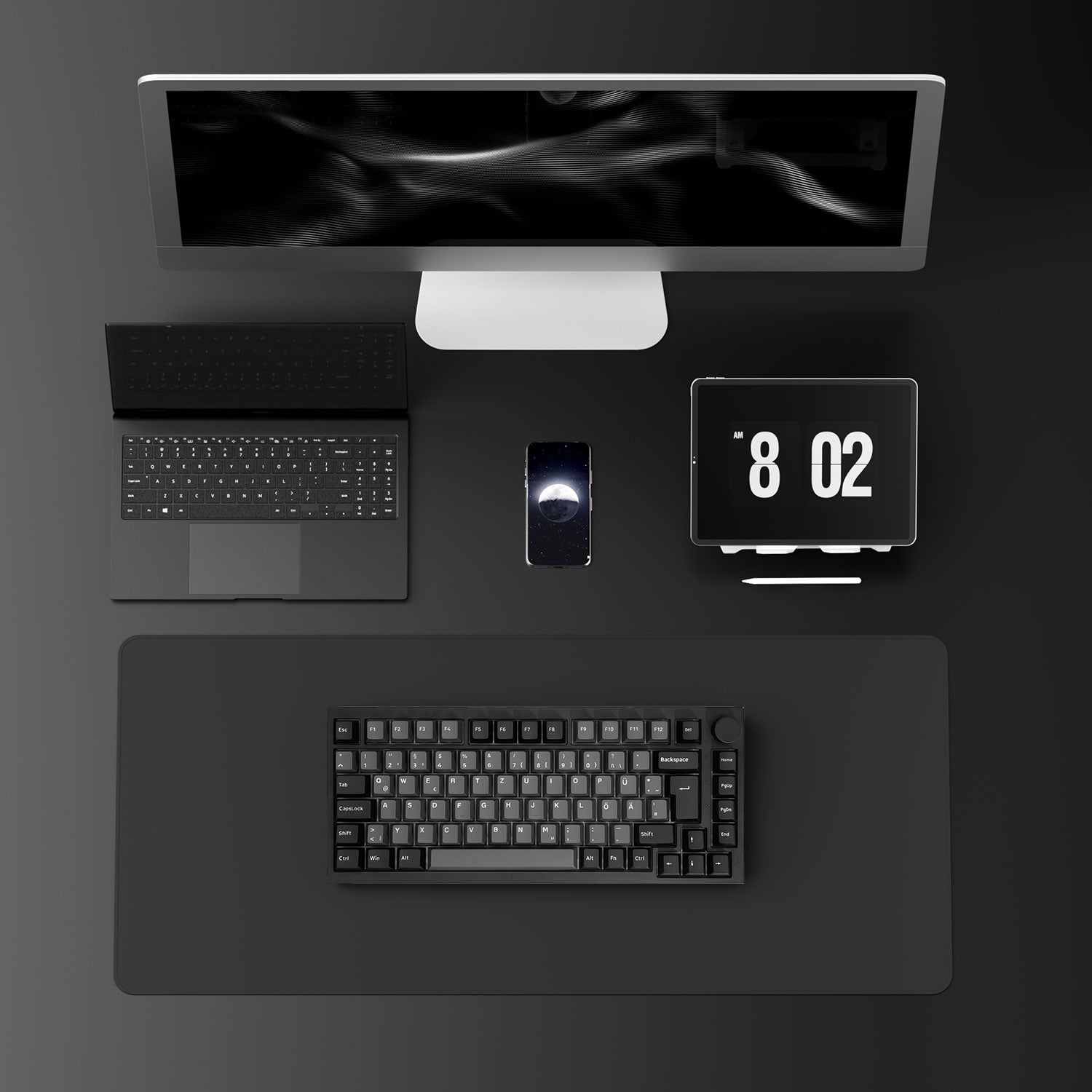 Akko Black & Silver 5075 V5 ISO Mechanical Keyboard Tri-mode