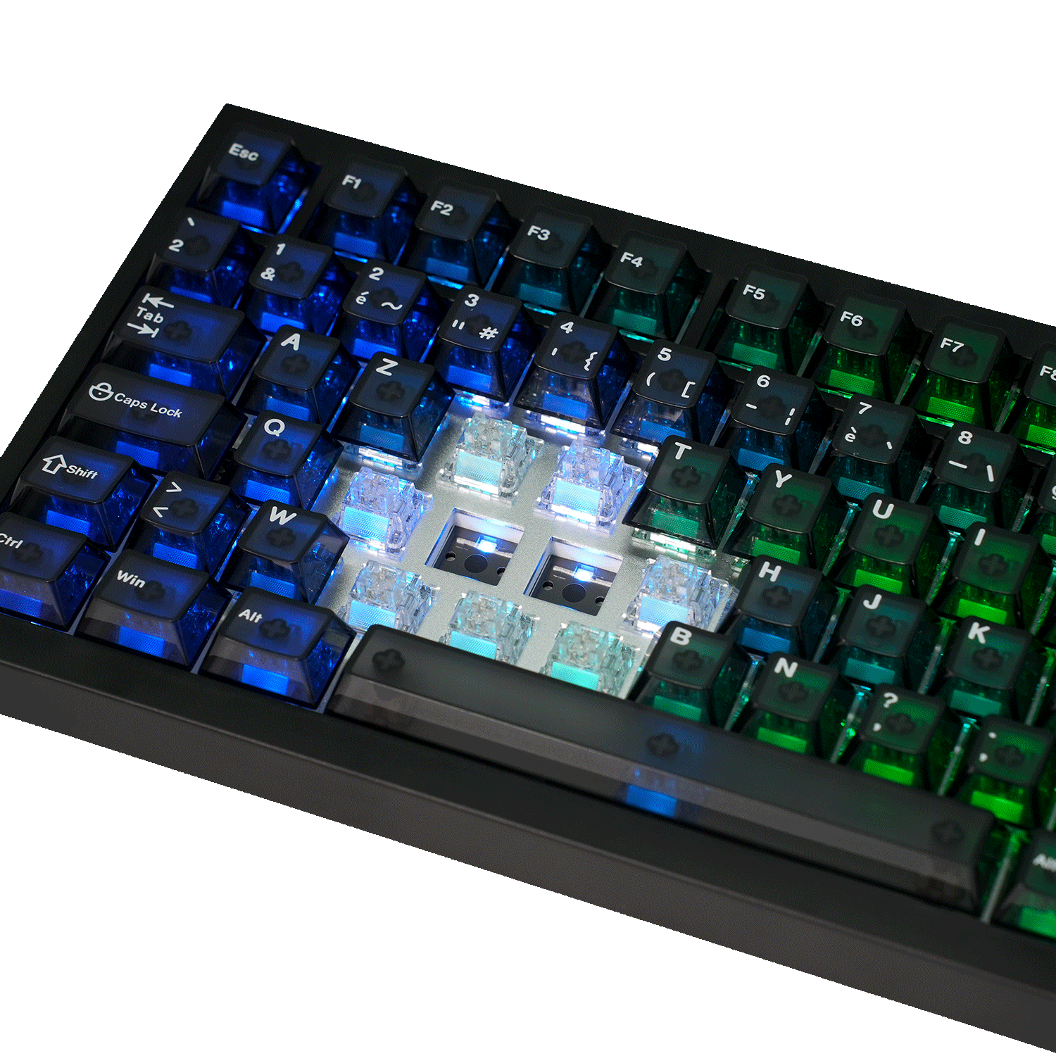 Akko 5075 V5 HE Black Transparent ISO-FR Keyboard RGB Switch Details