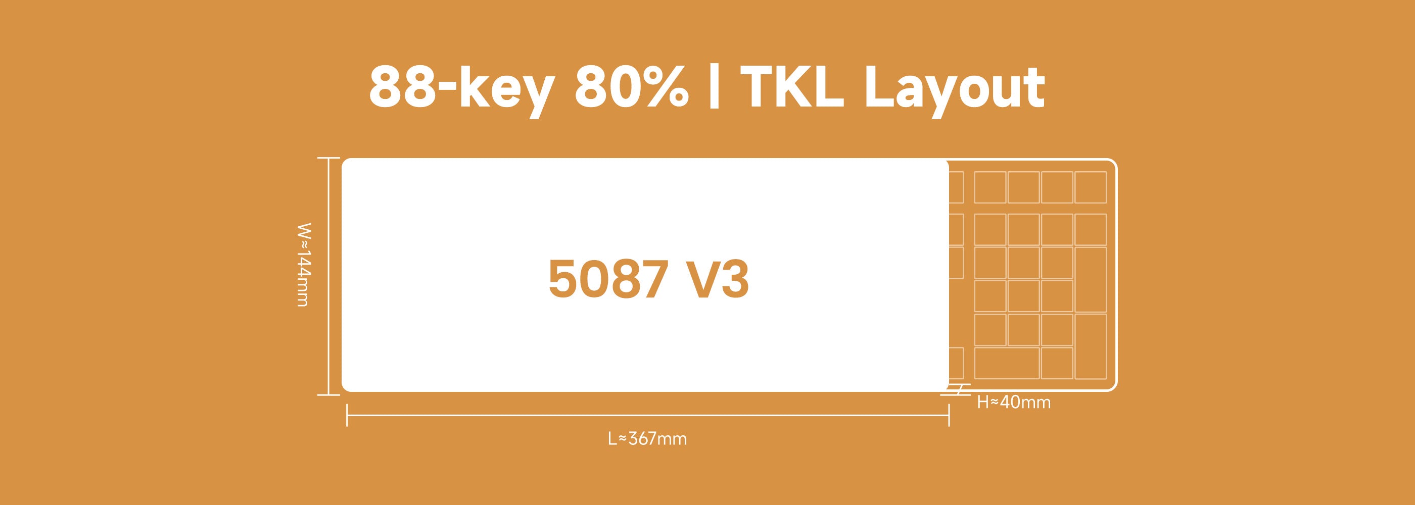 Akko Bun Wonderland 5087B v3 Keyboard Size