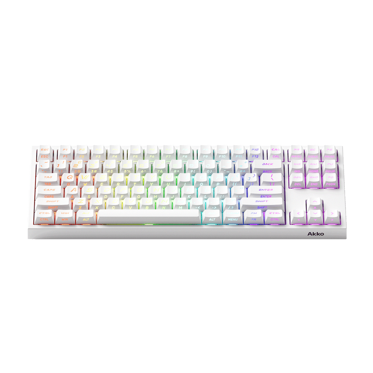 Akko 5087 V5 HE Keyboard White RGB Front Side