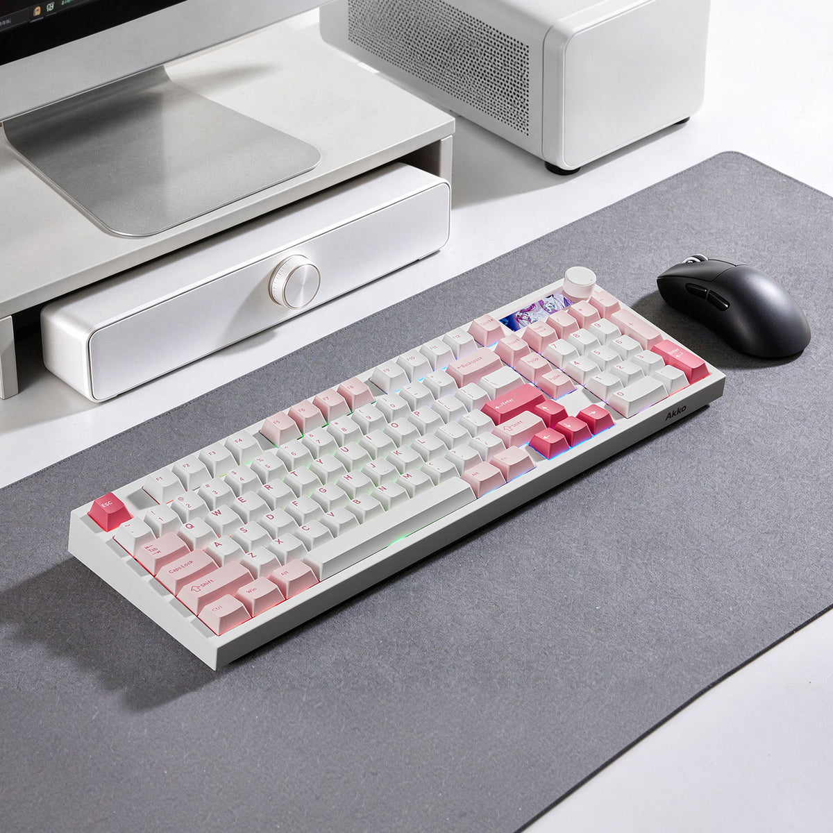 Akko 5098 V5 Prunus Lannesiana Mechanical Keyboard Desk Setup