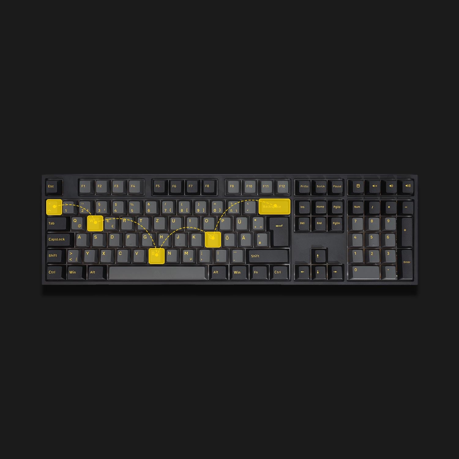 Akko Black & Gold 5108 V5 ISO DE Mechanical Keyboard N Key Rollover