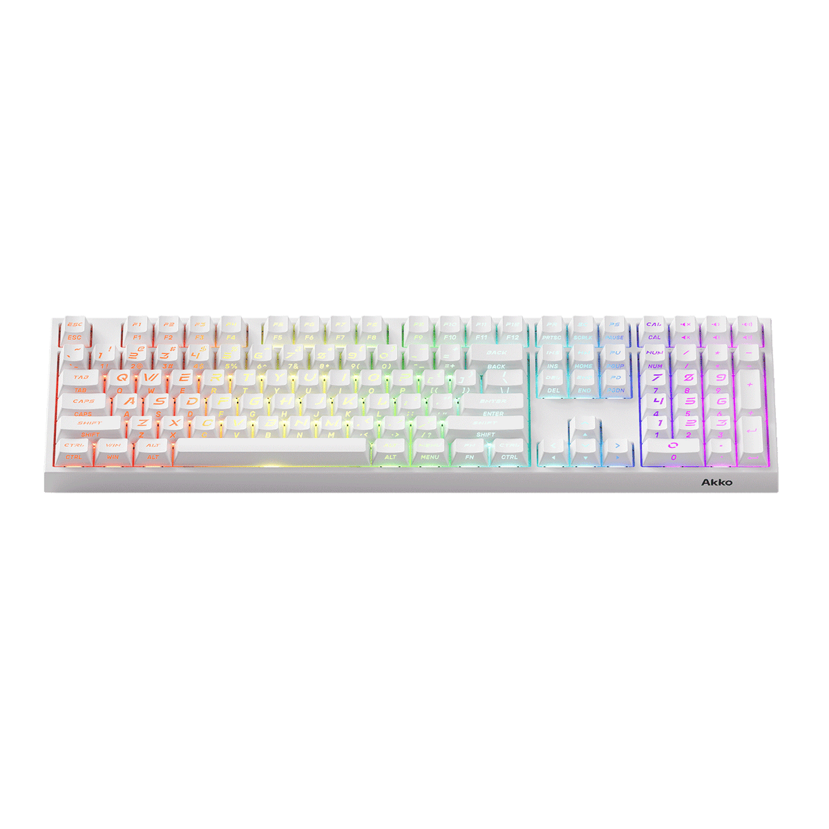 Akko 5108 V5 HE White Magnetic Keyboard RGB Front Side