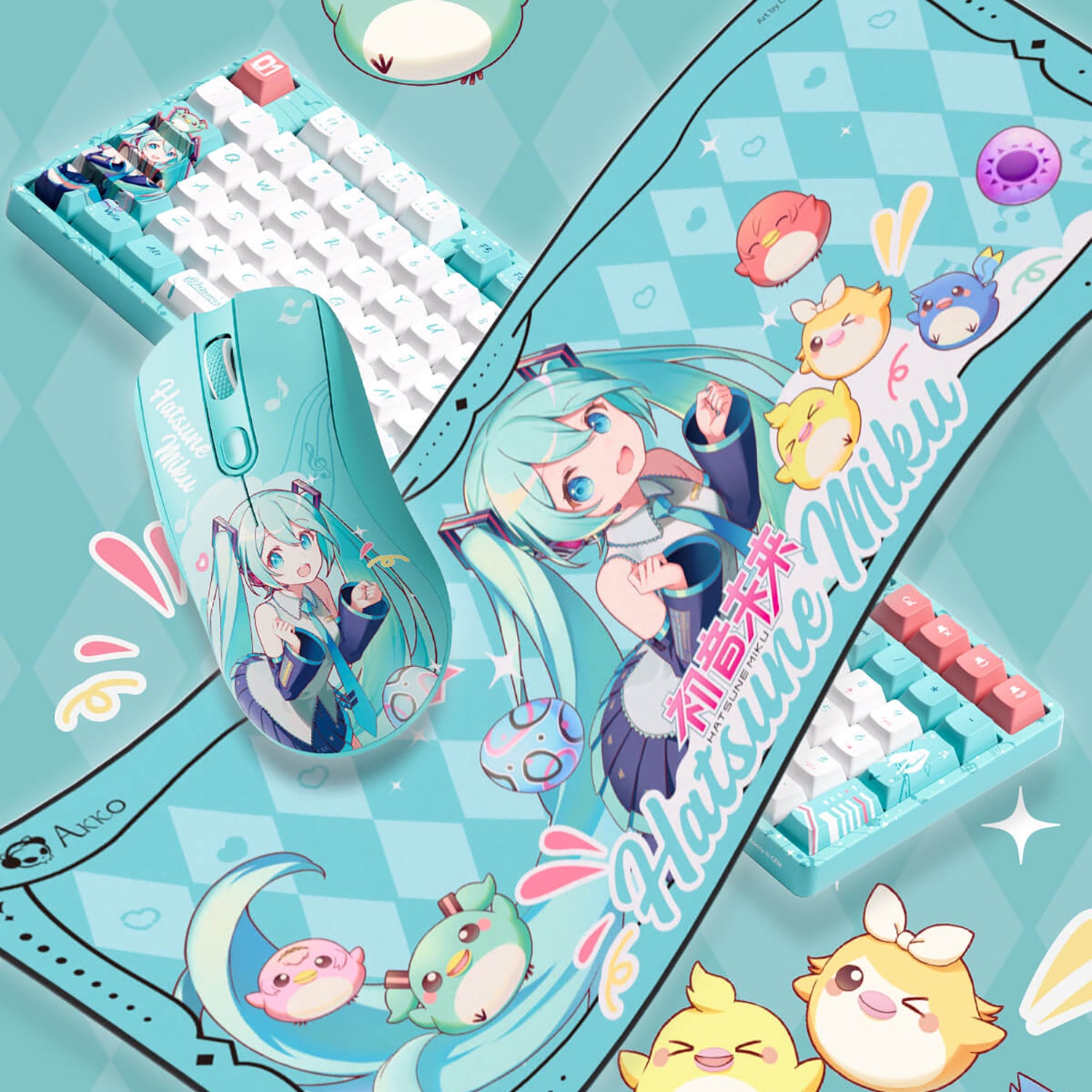 Akko AG ONE 3950 8K Hatsune Miku Gaming Mouse Keyboard and MousePad