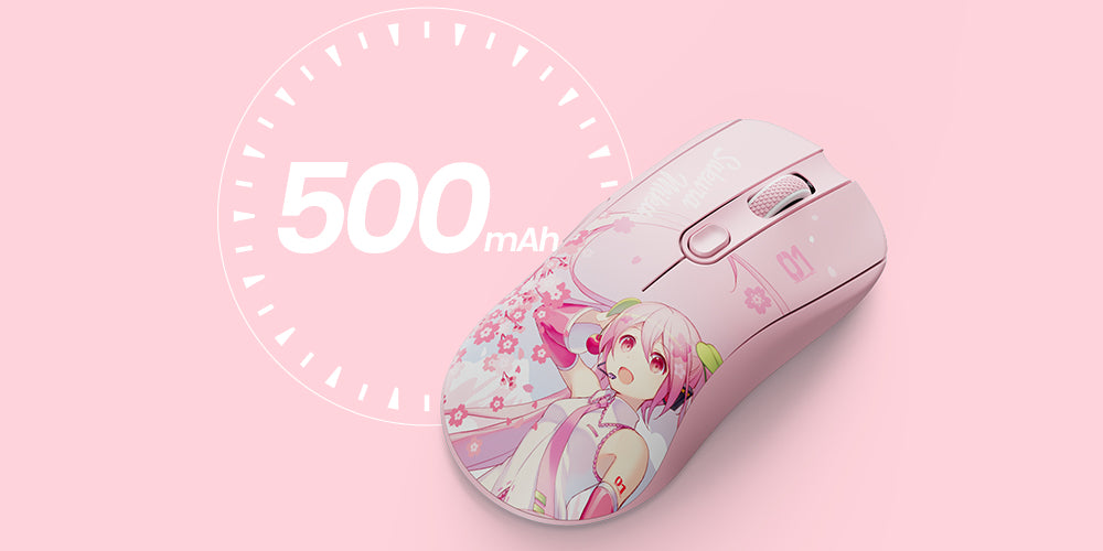 AG One 3950 Sakura Miku Gaming Mouse 500mAh battery