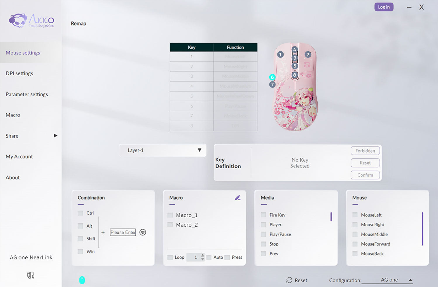 AG One 3950 Sakura Miku Gaming Mouse Cloud driver