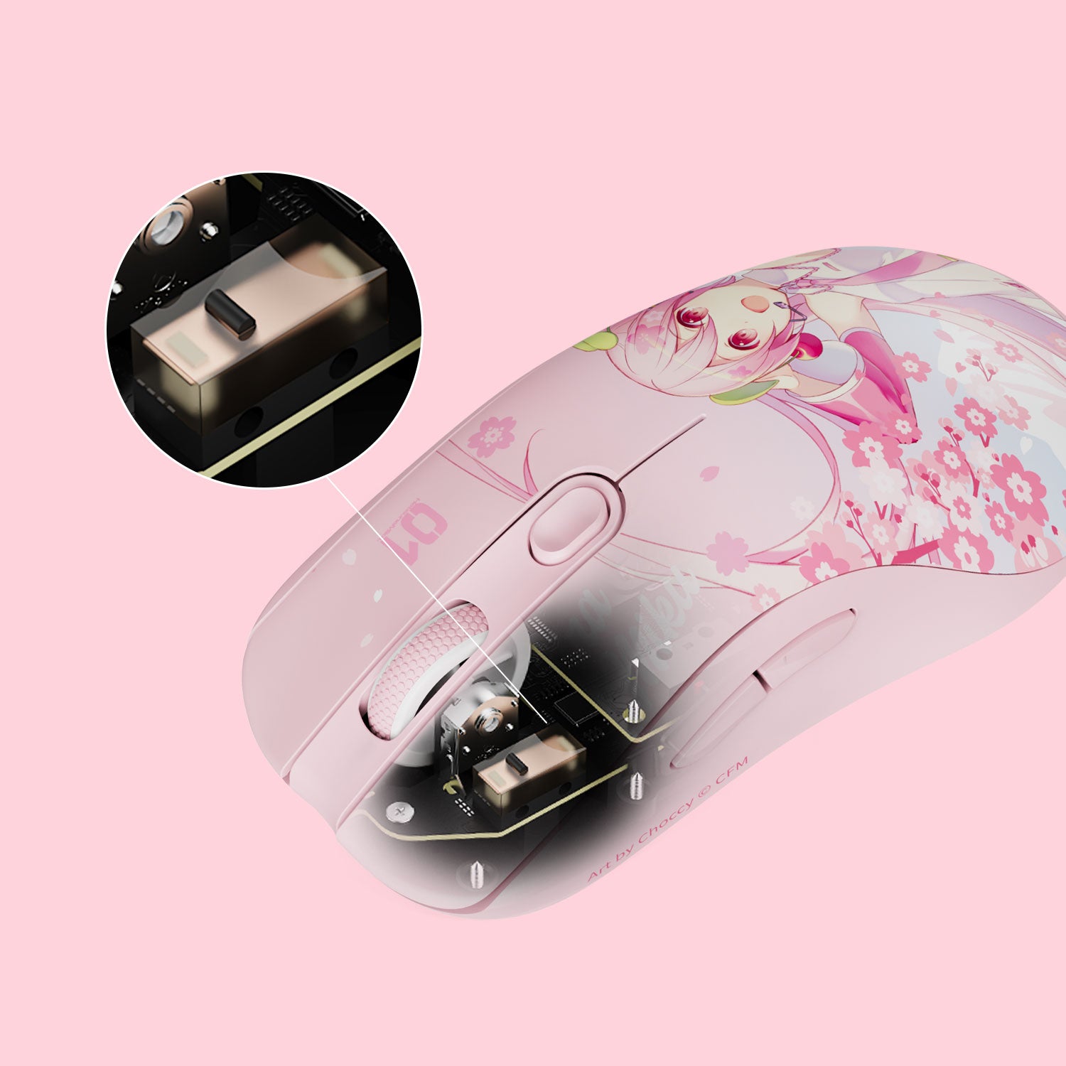 AG One 3950 Sakura Miku Gaming Mouse durable lifespan