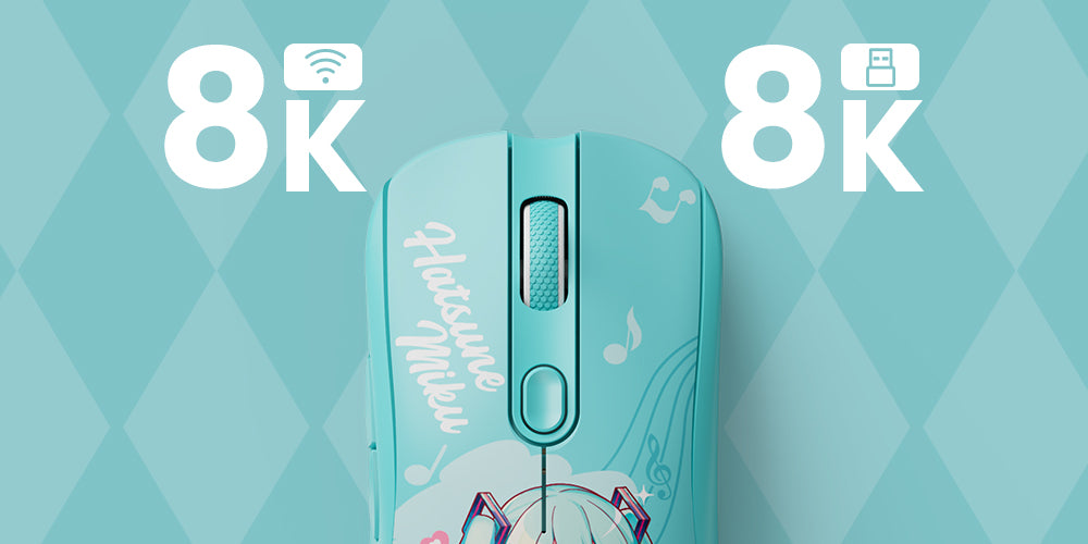 AG ONE 3950 Hatsune Miku Gaming Mouse 8k Polling Rate