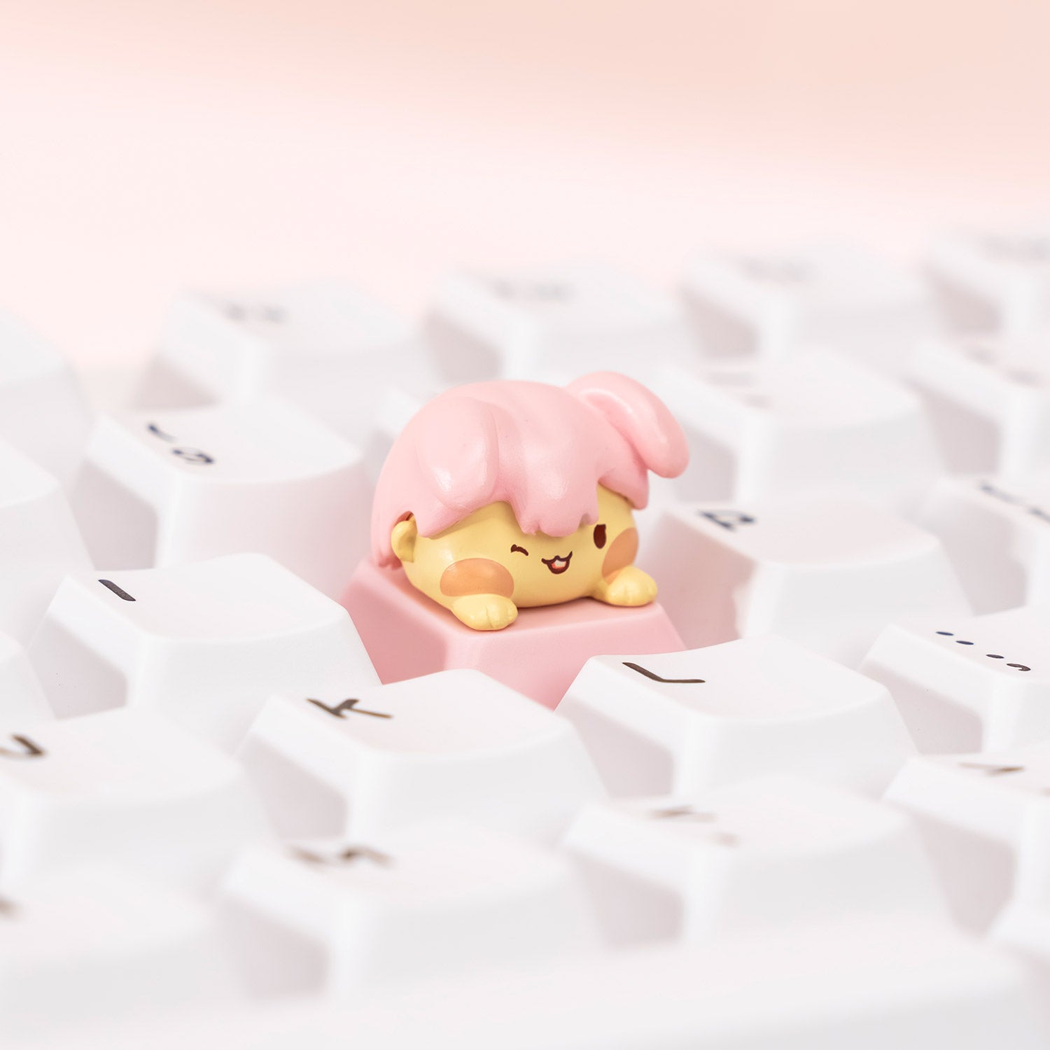 Animal Artisan Keycap × Switch Tester Lop Bunny on the Keyboard