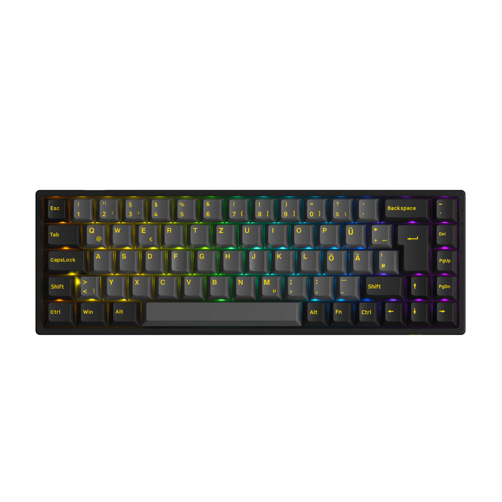 Black & Gold 3068B Plus ISO DE Keyboard with RGB on