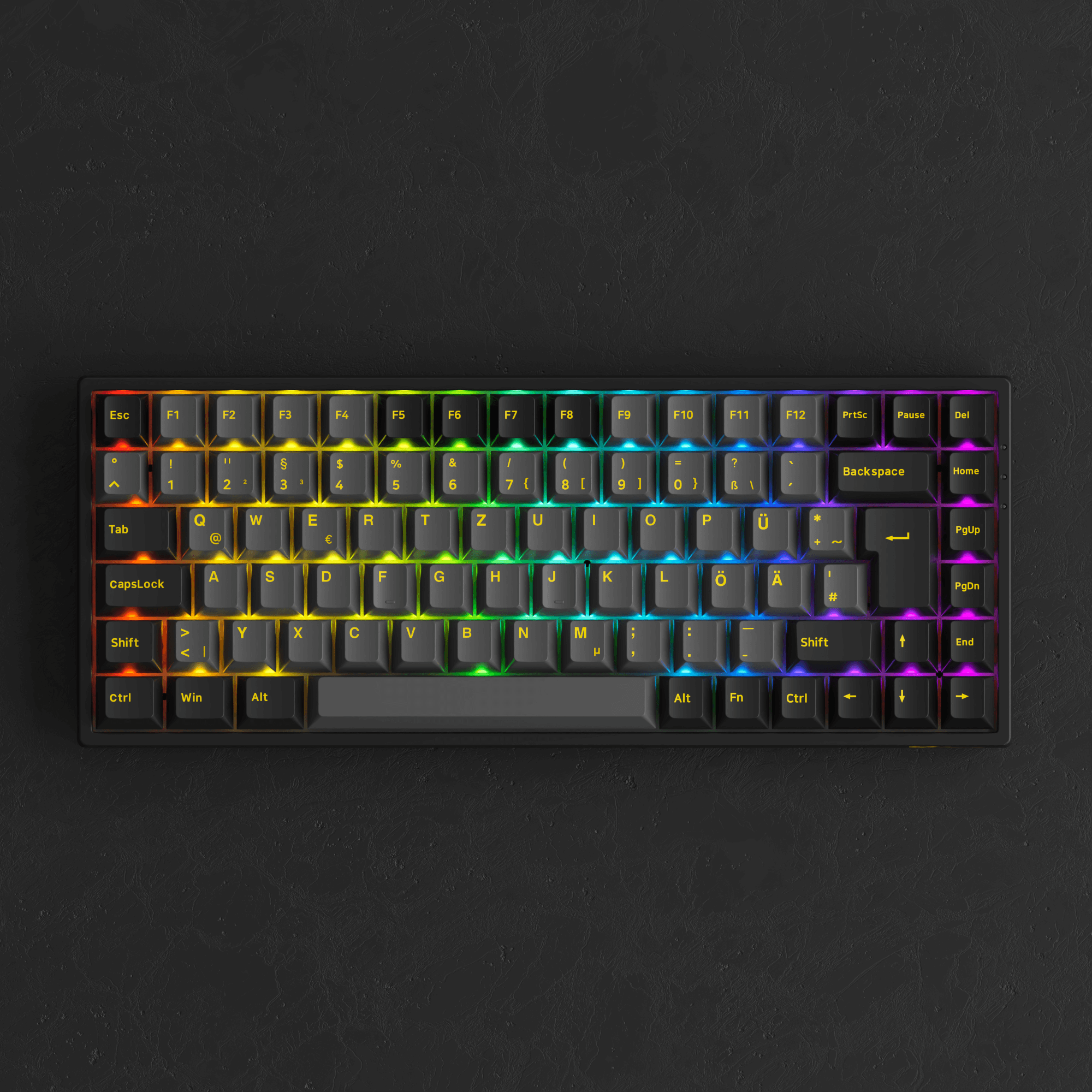 Akko Black Gold 3084B Plus ISO DE RGB in the Black Background