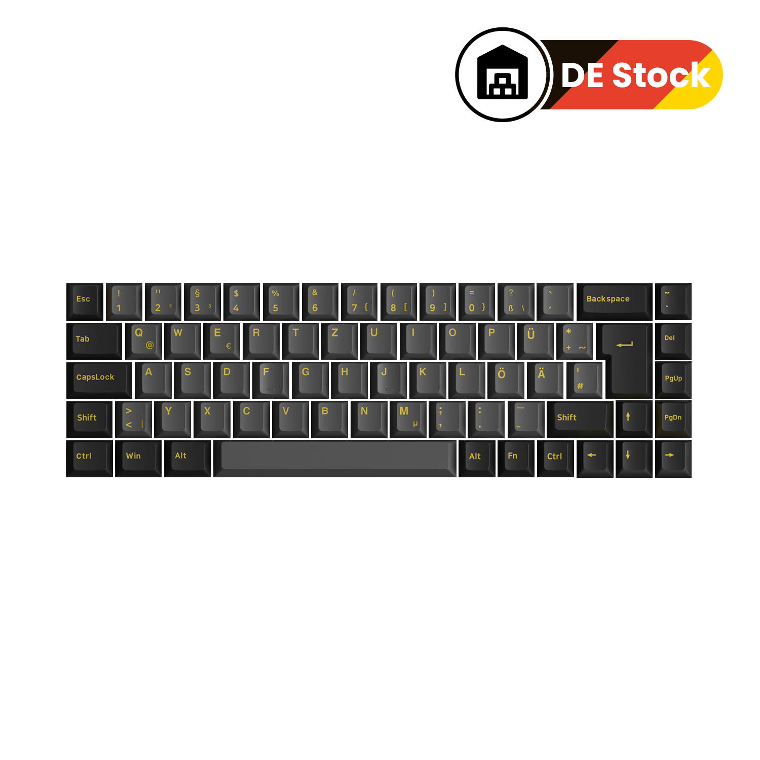 Black & Gold ISO DE Keycap Set (69-key)