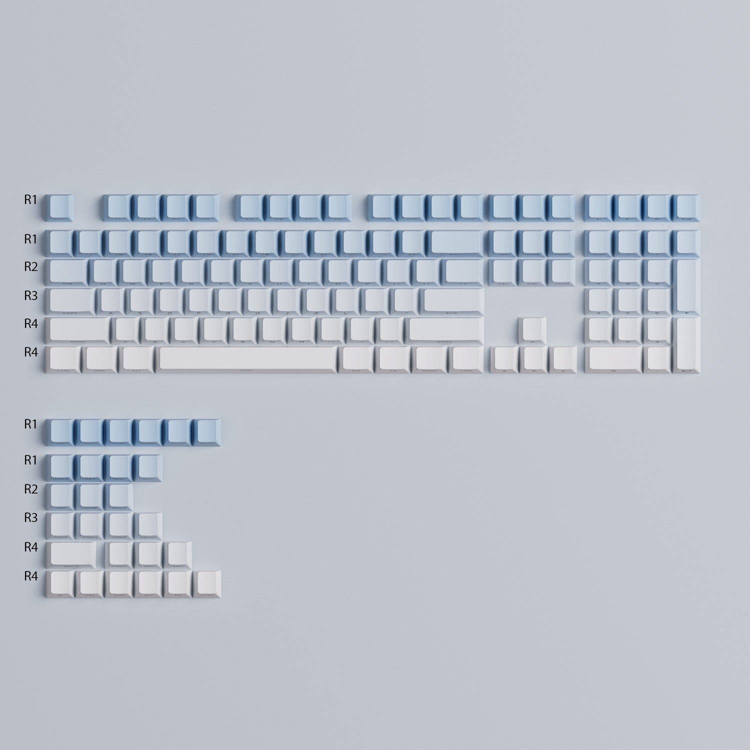 Akko Blue Gradient Keycap Set Cherry Profile Keycaps Row Height