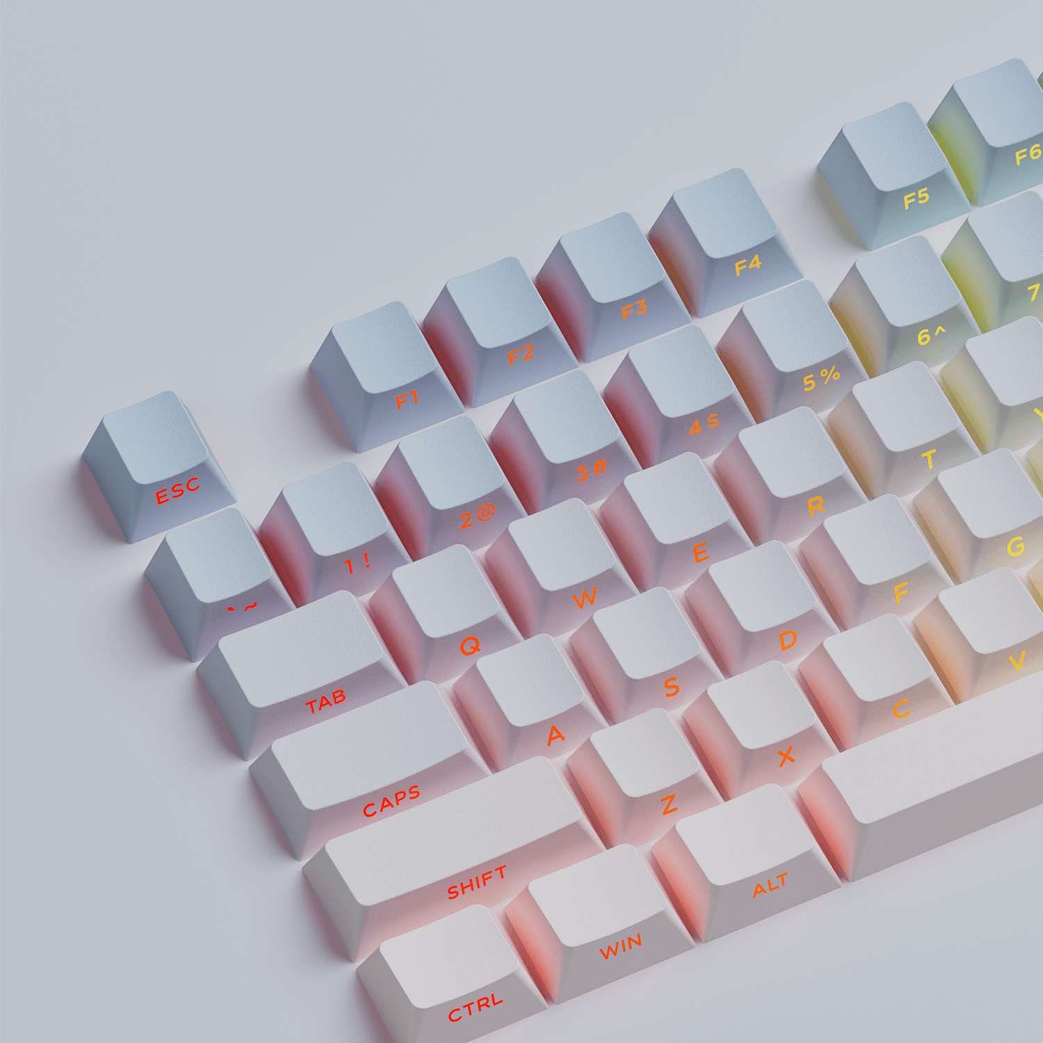 Akko Blue Gradient Keycap Set Shine Through Side Printed Legends