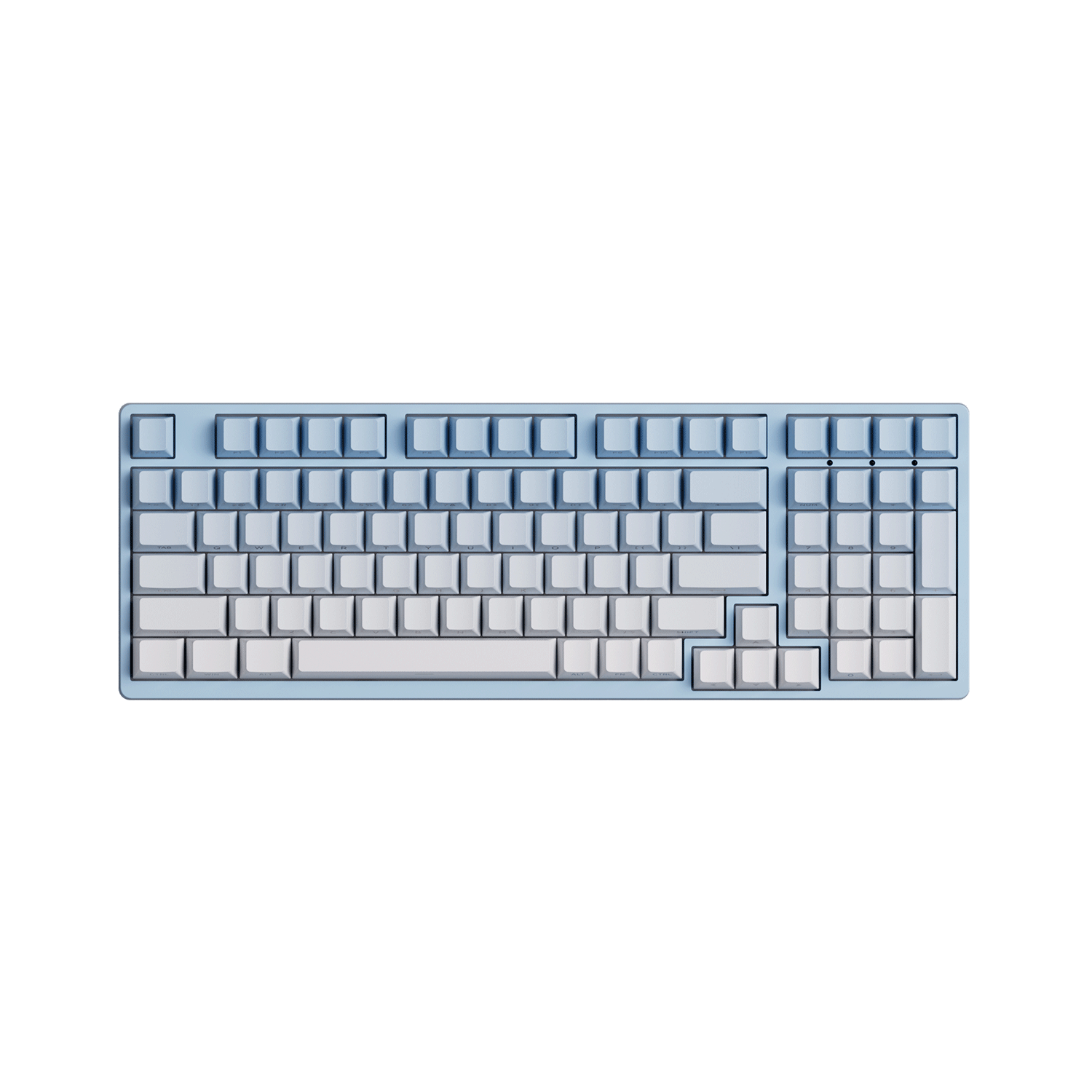 Akko Blue Gradient Keycap Set install on the 1800 compact keyboard