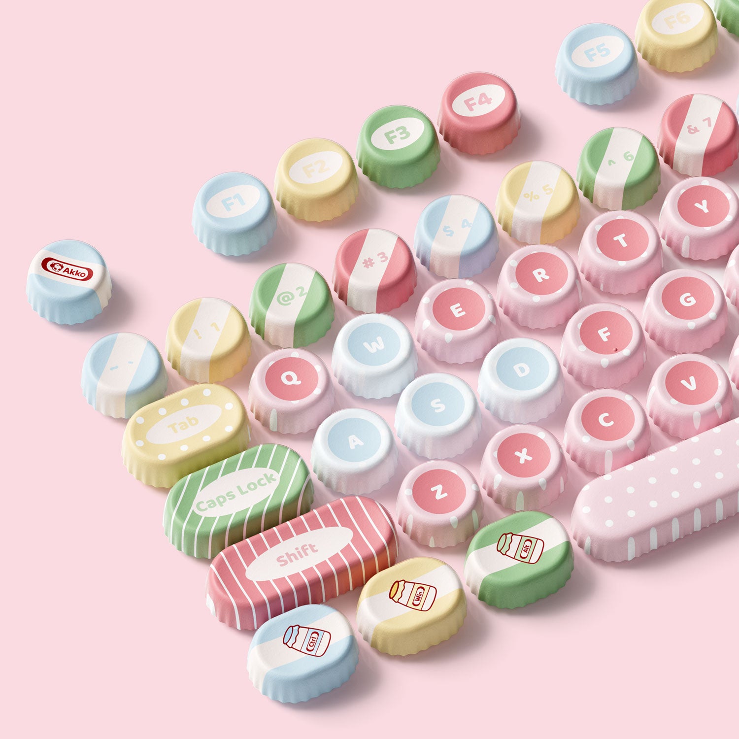 Akko Classic BottleCap Keycaps Set Left Details