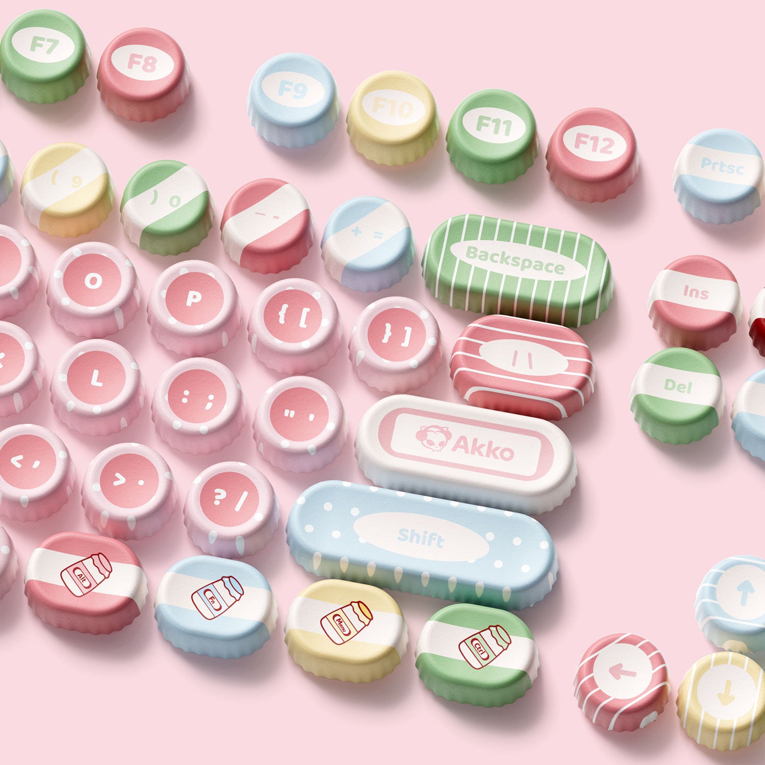 Akko Classic BottleCap Keycaps Set Details