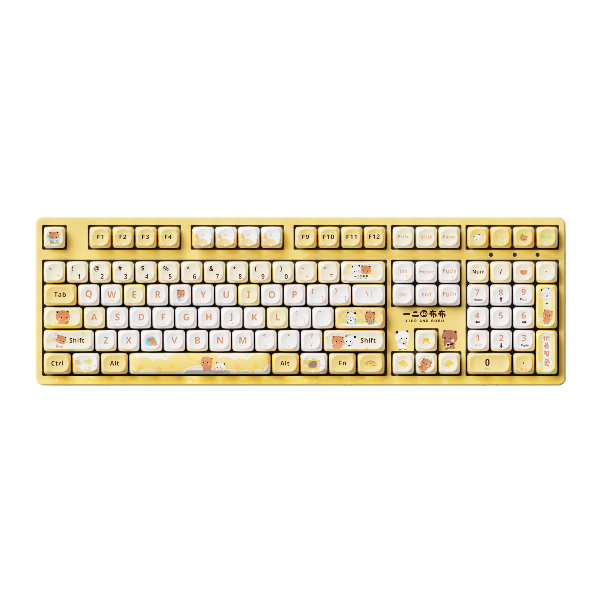 Akko Dudu and Bubu 3108V3 Yellow Keyboards