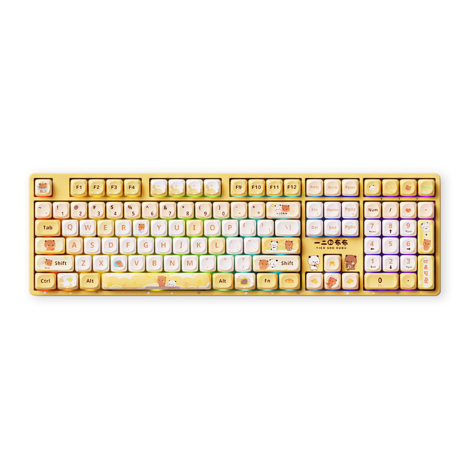 Akko Dudu and Bubu 5108B Yellow Full Size Keyboards
