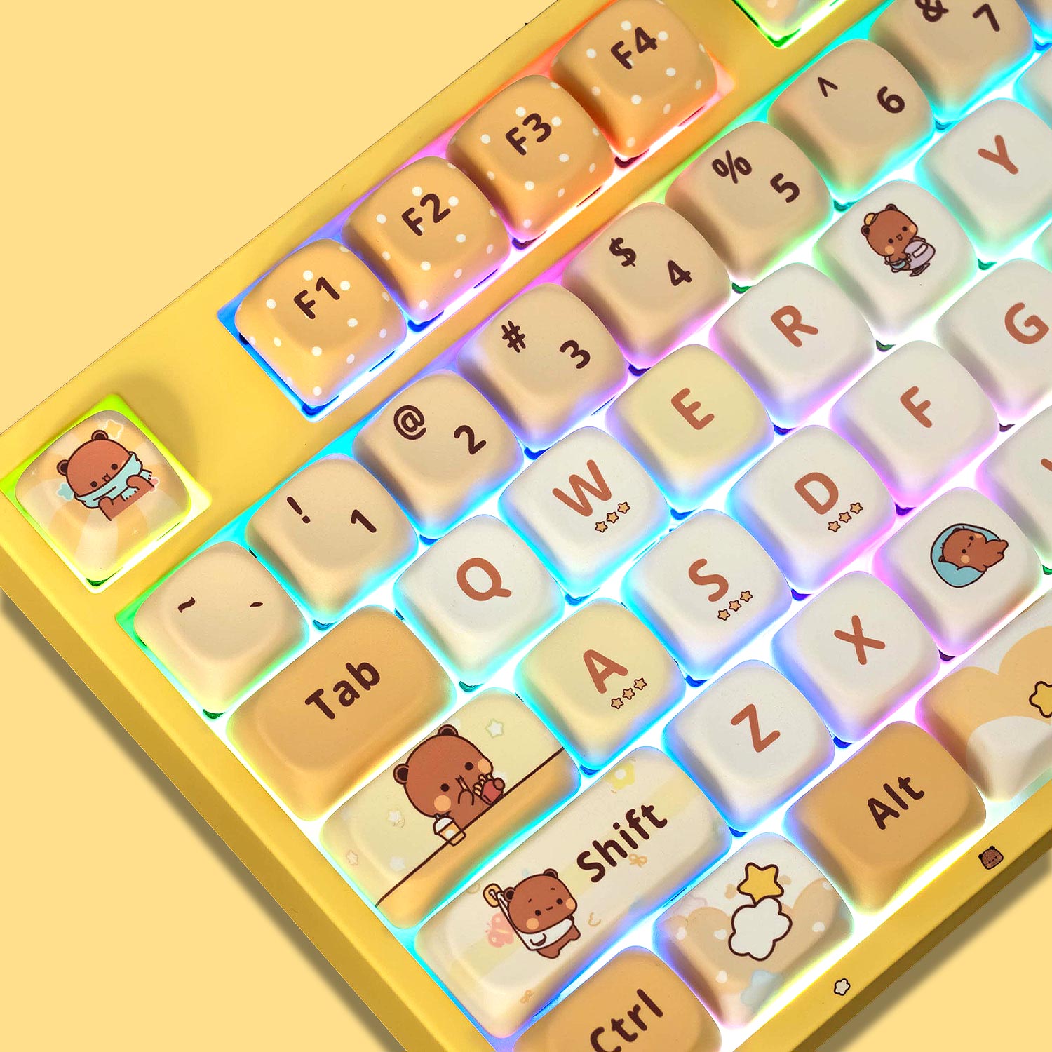 Akko Dudu and Bubu 5108B YellowFull Size Keyboards RGB