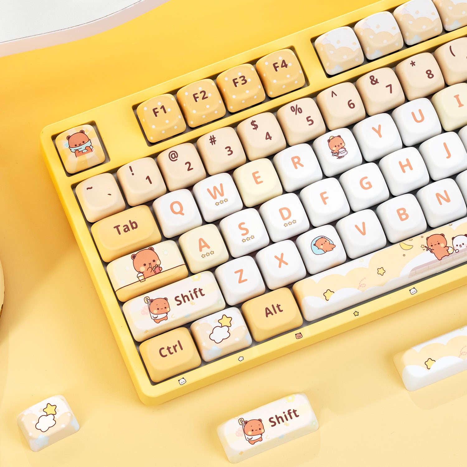 Akko Dudu and Bubu 5108B YellowFull Size Keyboards Lefft Side
