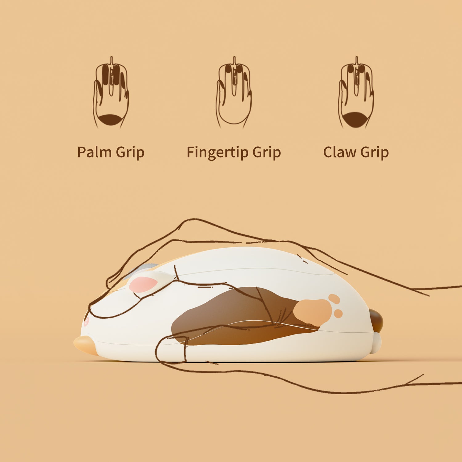 Akko Cat Theme Mouse Fortune Cat Ergonomically Design
