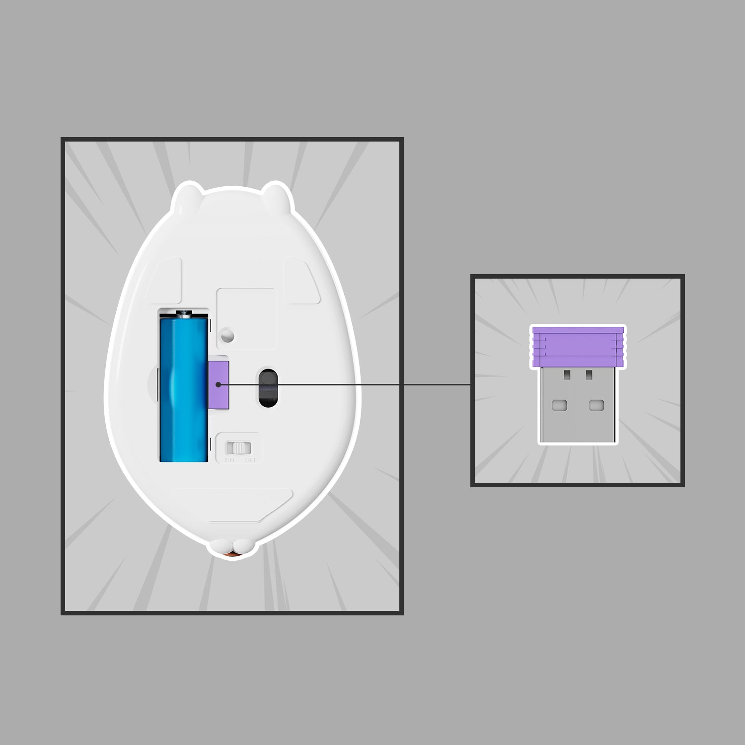 Akko Cat Theme Mouse Gray MIMO Fast Respone