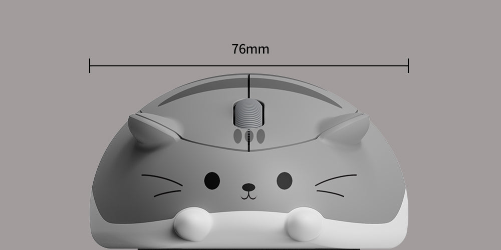 Akko Cat Theme Mouse Gray MIMO 76mm Width