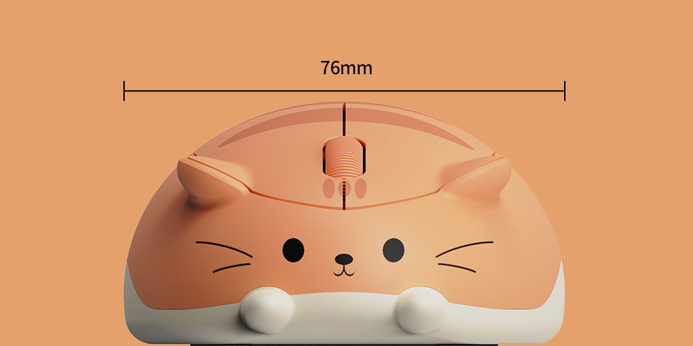 Akko Cat Theme Mouse Orange KATE Size 76mm Width