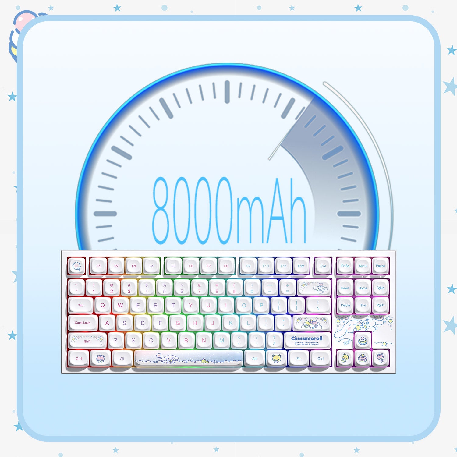 Akko Cinnamoroll 5087 V5 Keyboard 8000mAh Battery