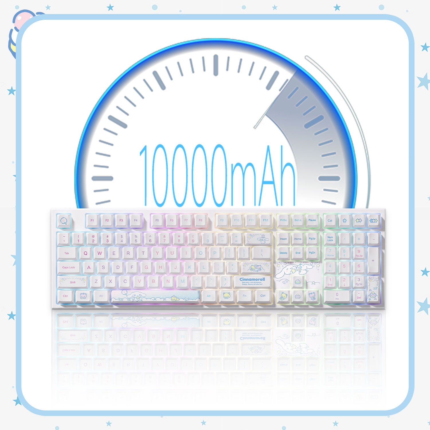 Akko Cinnamoroll 5108 V5 Mechanical Keyboard 10000mAh Battery