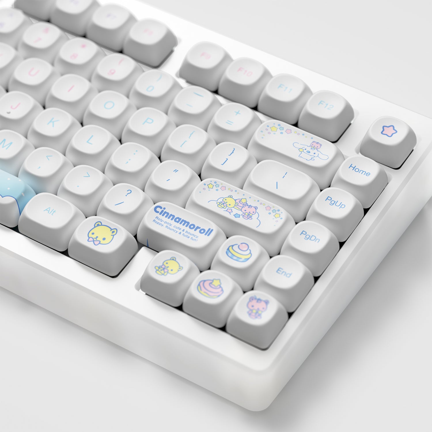 pbt dye-sub keycaps for akko cinnamoroll acr tOP 75B acrylic keyboard