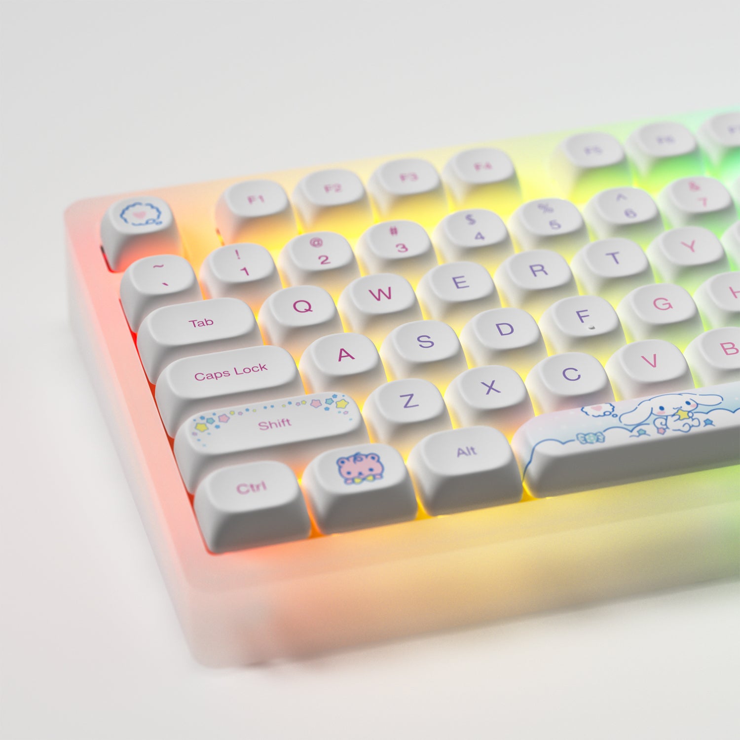 akko cinnamoroll acr tOP 75B acrylic keyboard rgb backlit effect