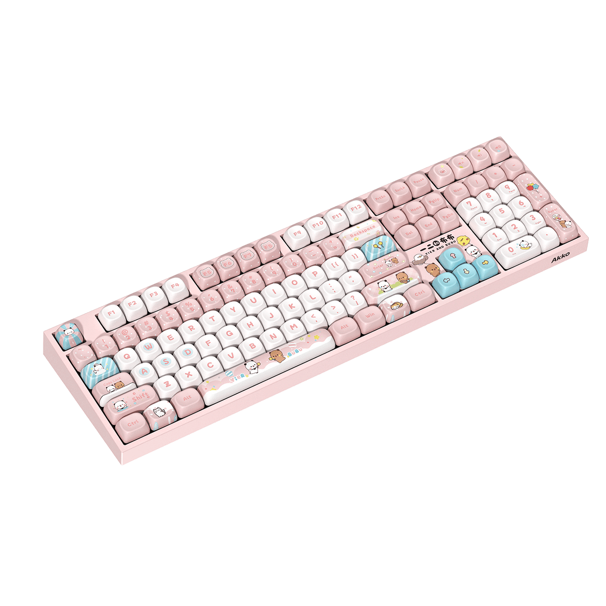 Akko Dudu and Bubu 5108 V5 Mechanical Keyboard Pink Left Side