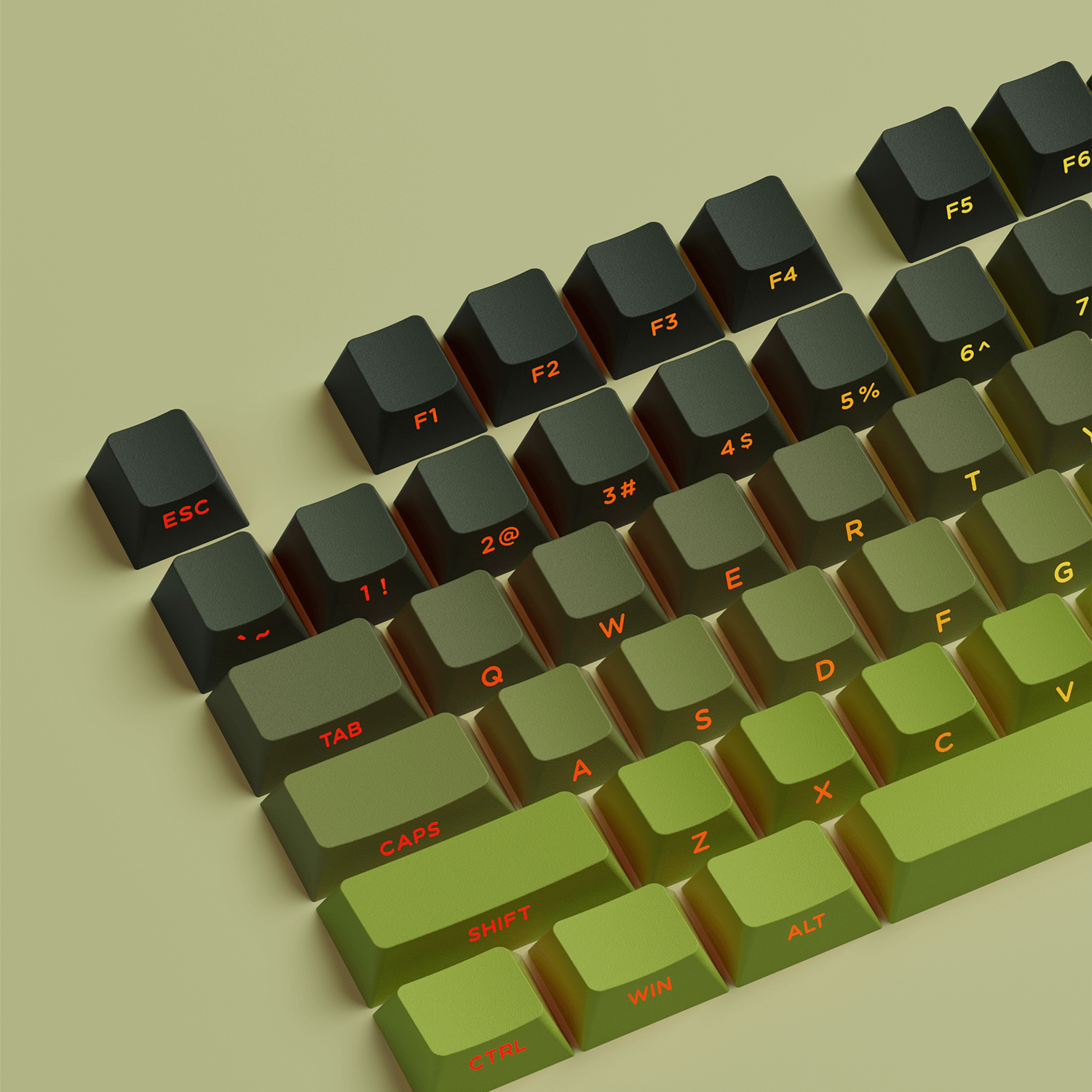 Akko Forest Gradient Keycap Set Side Printed Keycaps