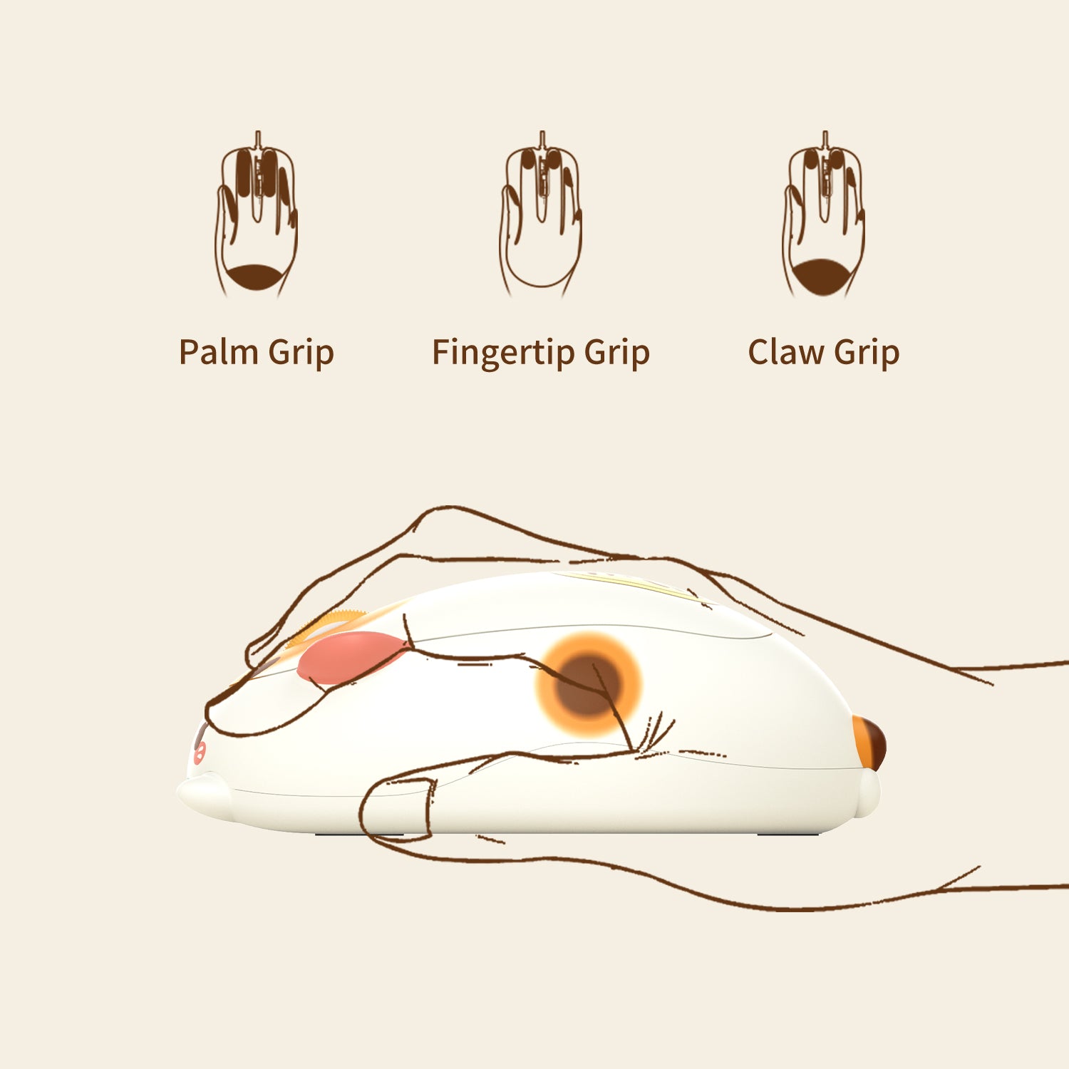 Akko Cat Theme Mouse Nagaya Fortune Ergonomically Design