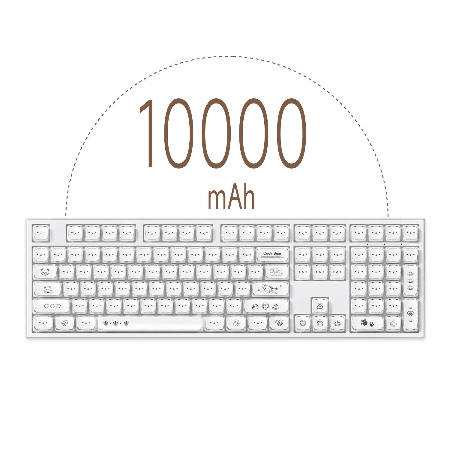 Akko Greedy Bear 5108 V5 White Mechanical Keyboard Battery