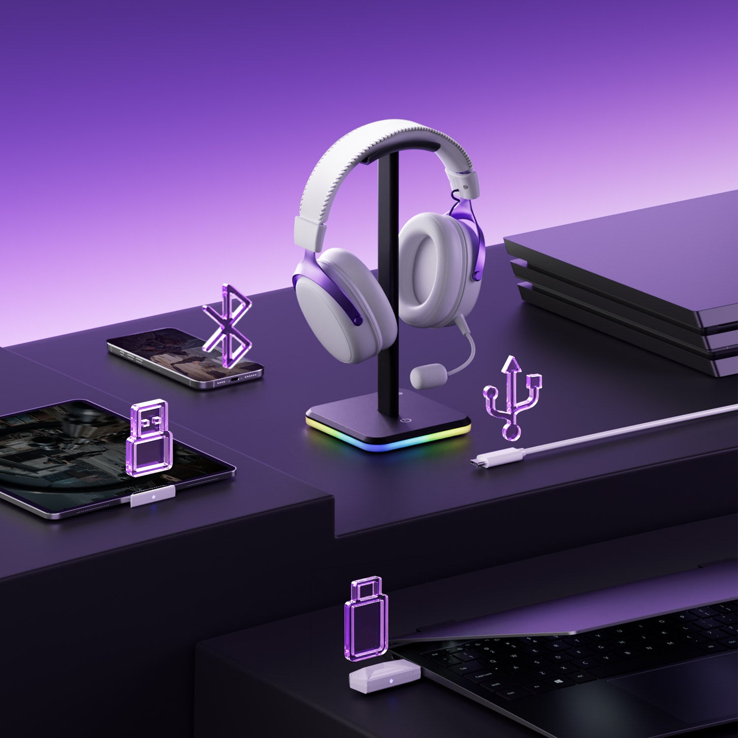 Akko Headst Stand with Verge Headset