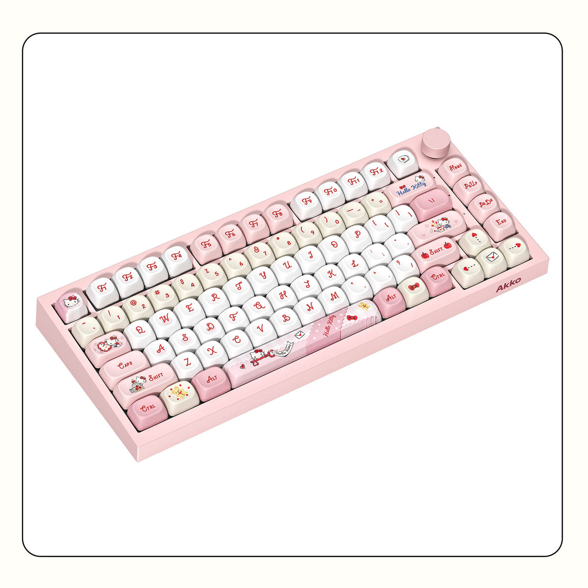 Akko Hello Kitty 5075 V5 Mechanical Keyboard Side Details