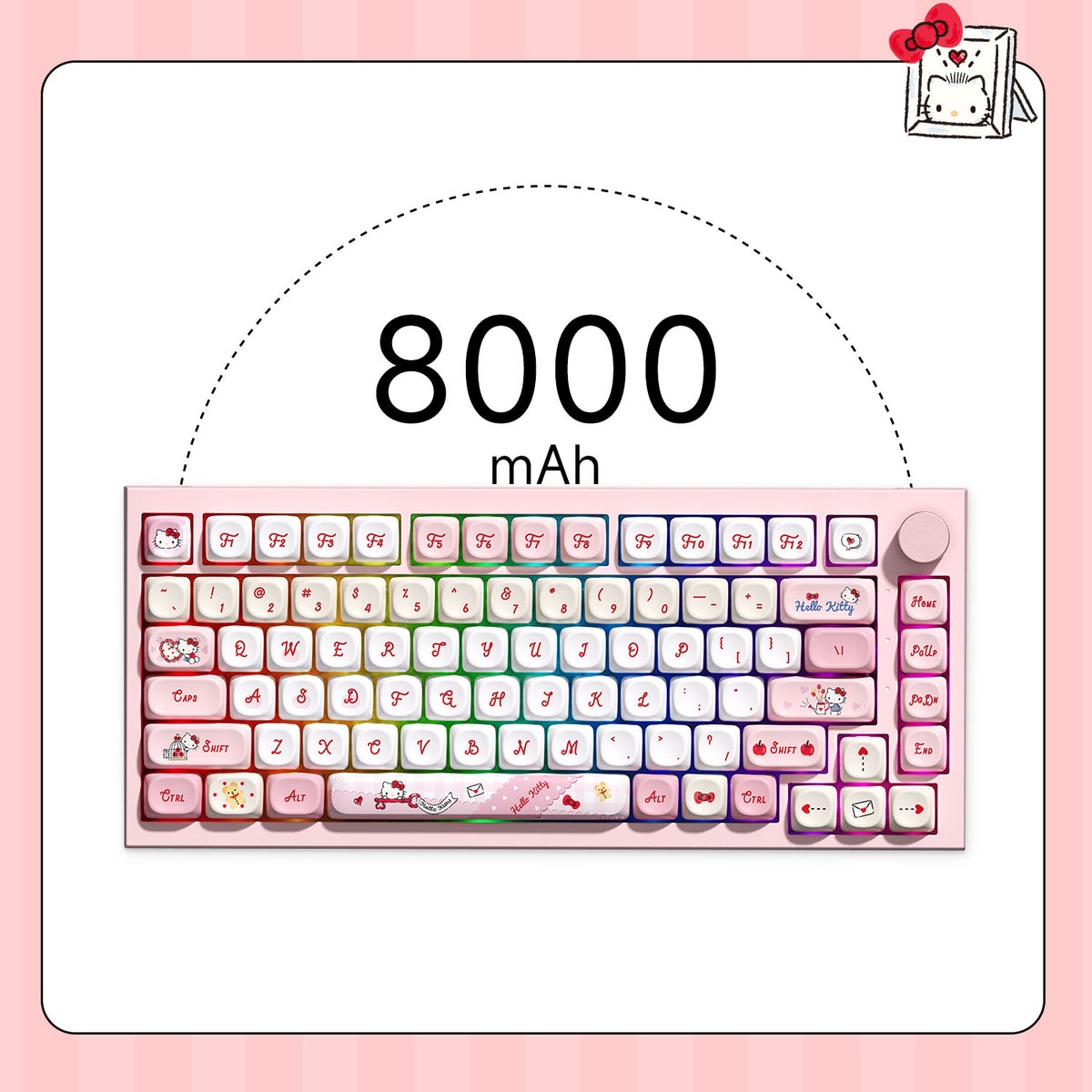 Akko Hello Kitty 5075 V5 Mechanical Keyboard 8000mAh Battery