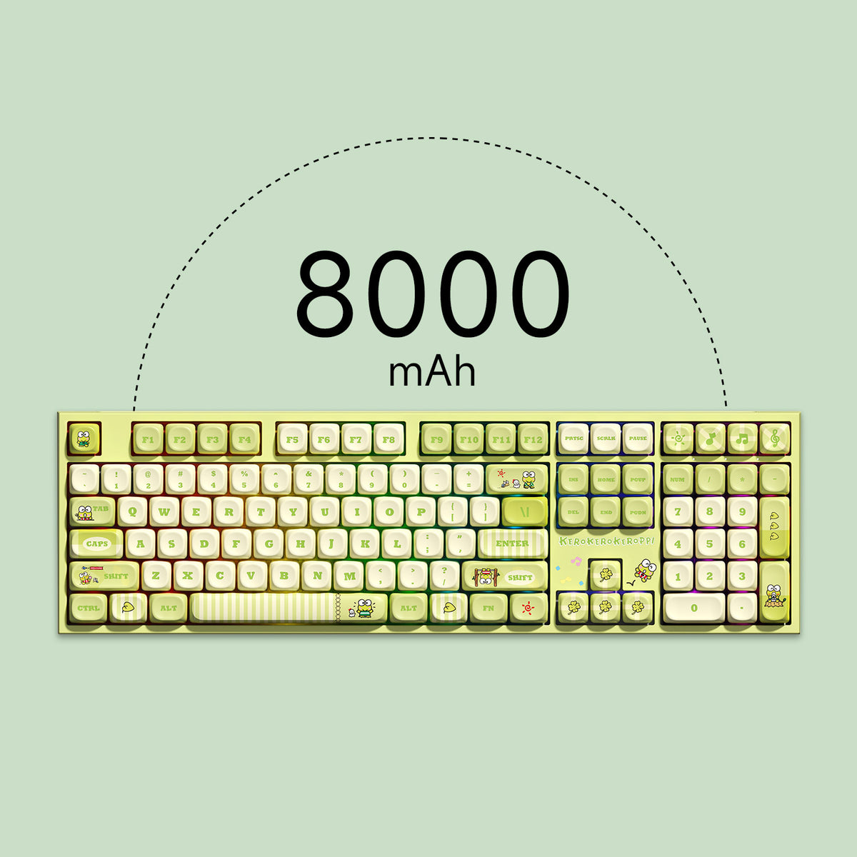 Akko KeroKero Keroppi 5108 V5 Mechanical Keyboard 8000mAh Battery