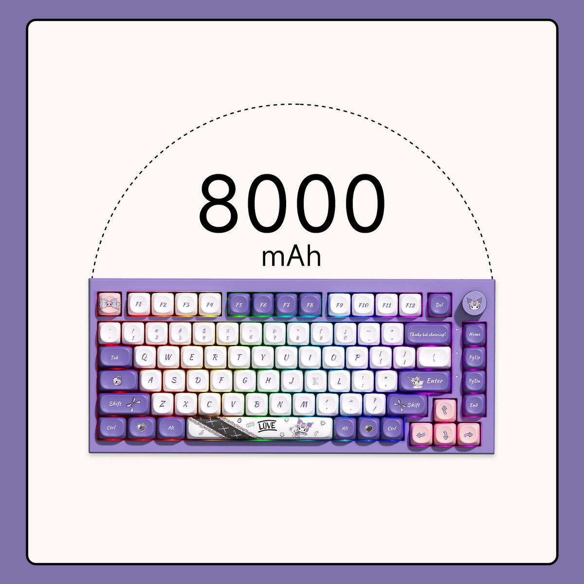 Akko Kuromi 5075 V5 Mechanical Keyboard 8000mAh Battery