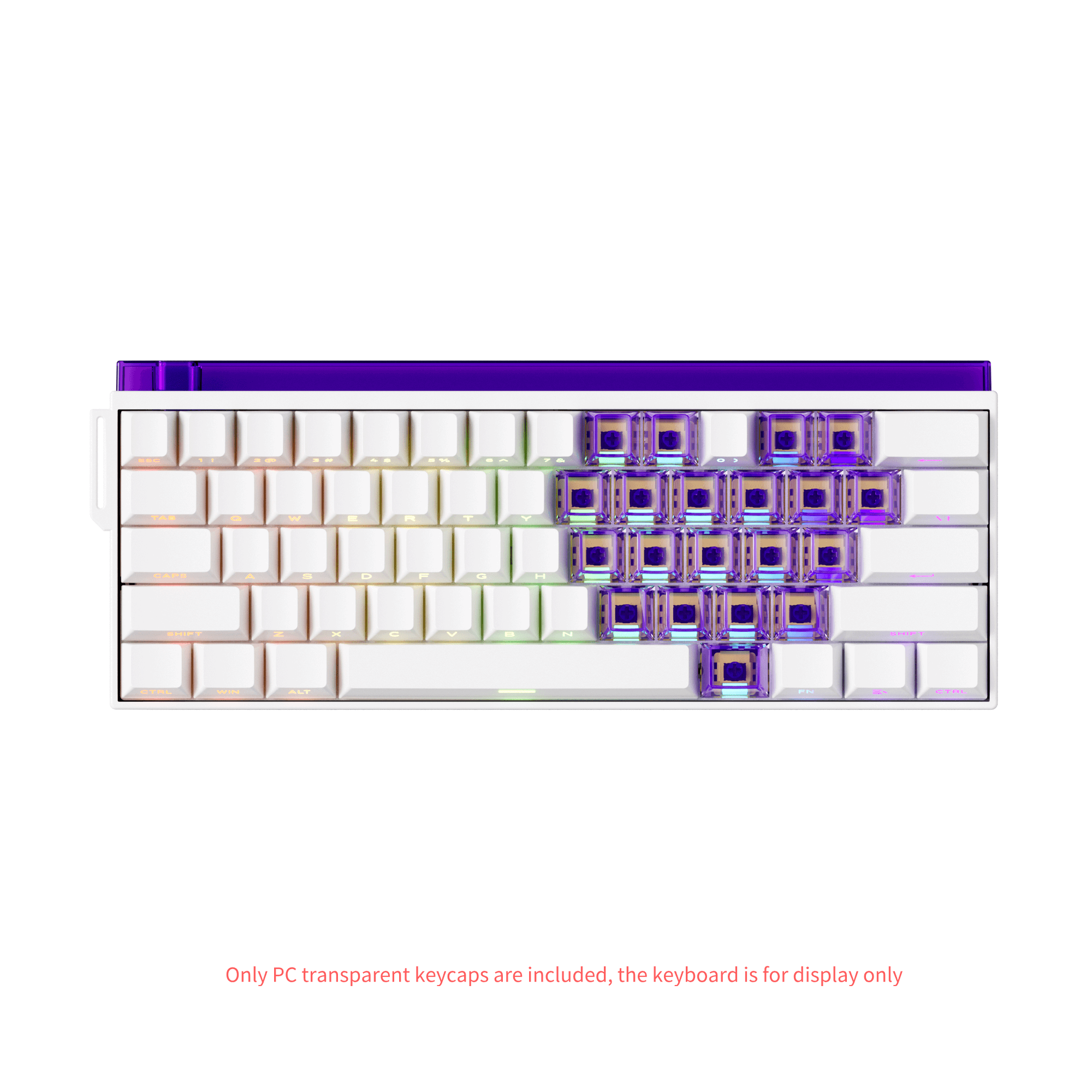 Akko purple love keycaps install on the keyboard