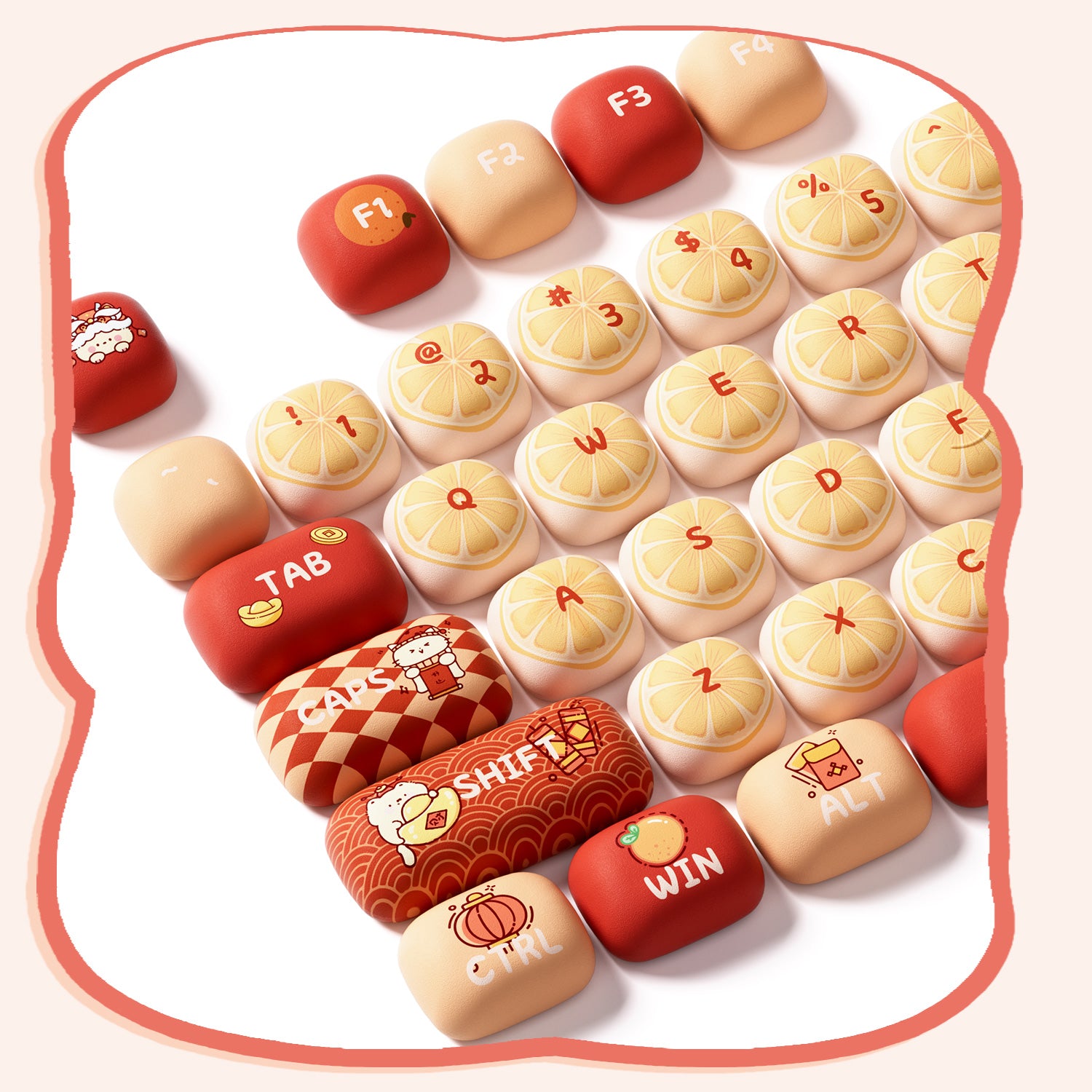Lucky Tangerine Keycap Keys Details