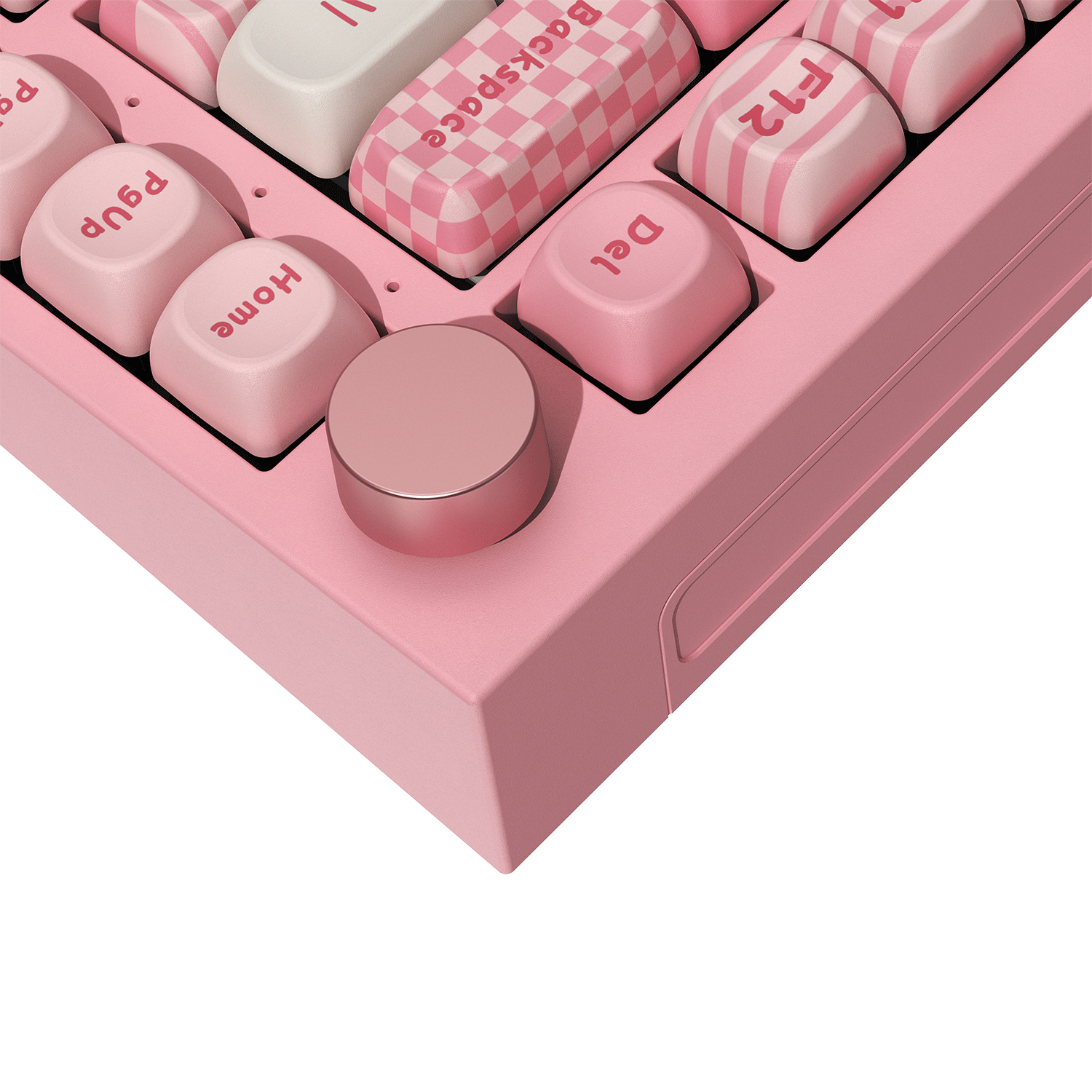 Akko Lulu Liu 5075 V5 Keyboard pastel pink mechanical keyboard with patterned keycaps and rose gold knob