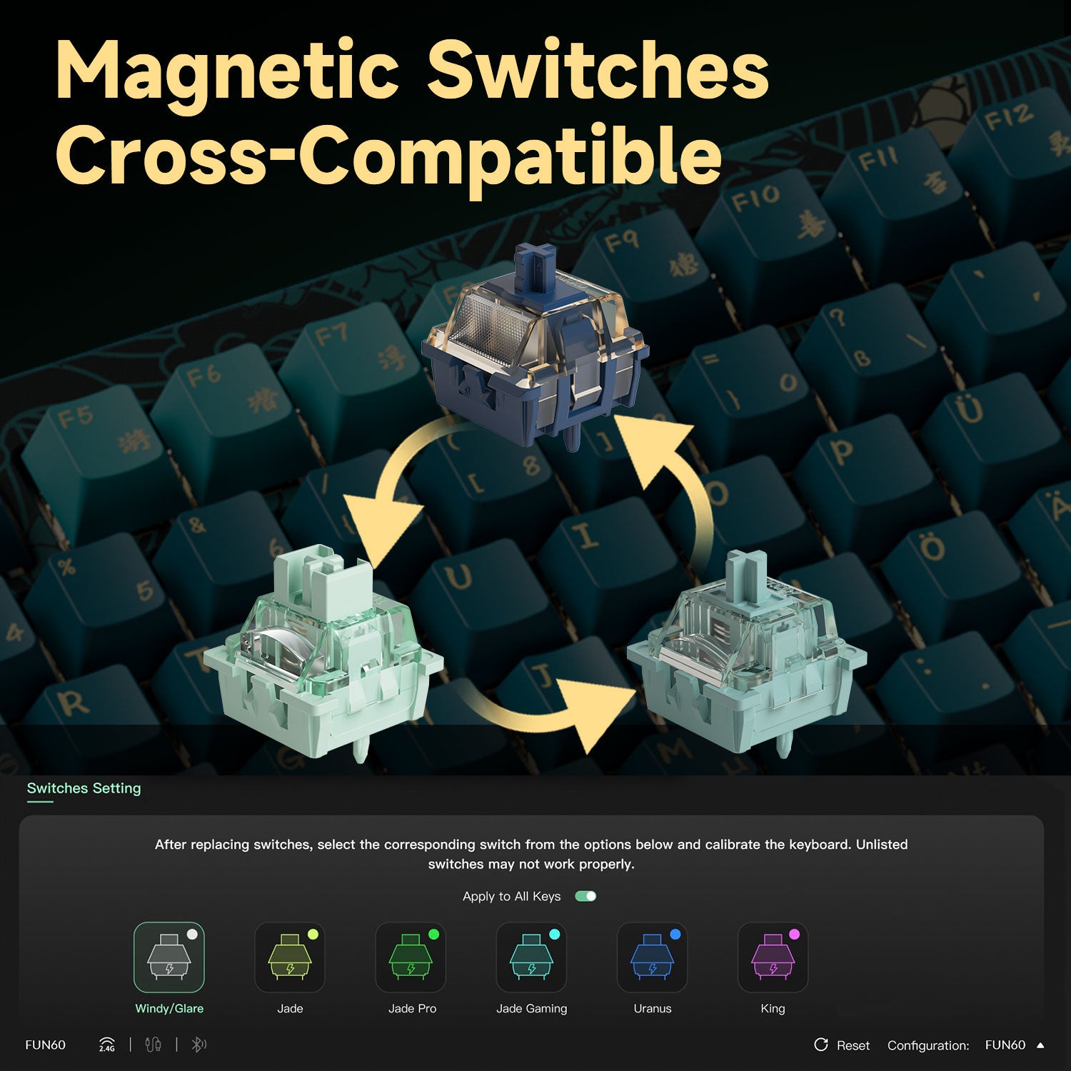 MOD 007 HE Year of Dragon Cross Compatible with Mainstream Magnetic Switches